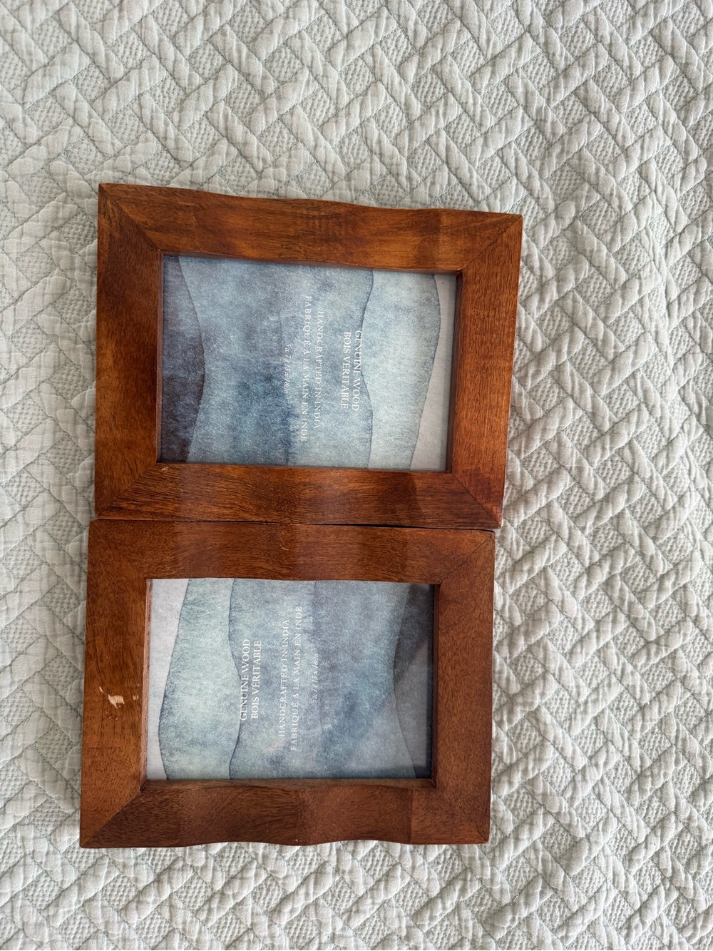 Wooden Double Photo Frame - Warm Brown- 5*7 inches